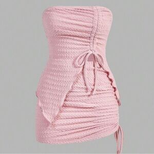 White Fox Boutique Pink Strapless Maxi Dress